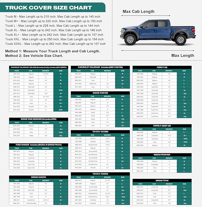 16 Layers Large Truck Cover Waterproof All Weater, Heavy Duty Pickup Truck Cover