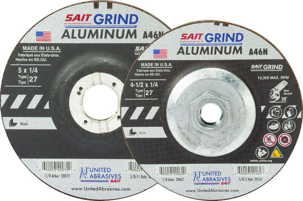 united abrasives-sait 20172 a46n aluminum grinding wheel (type shown in use