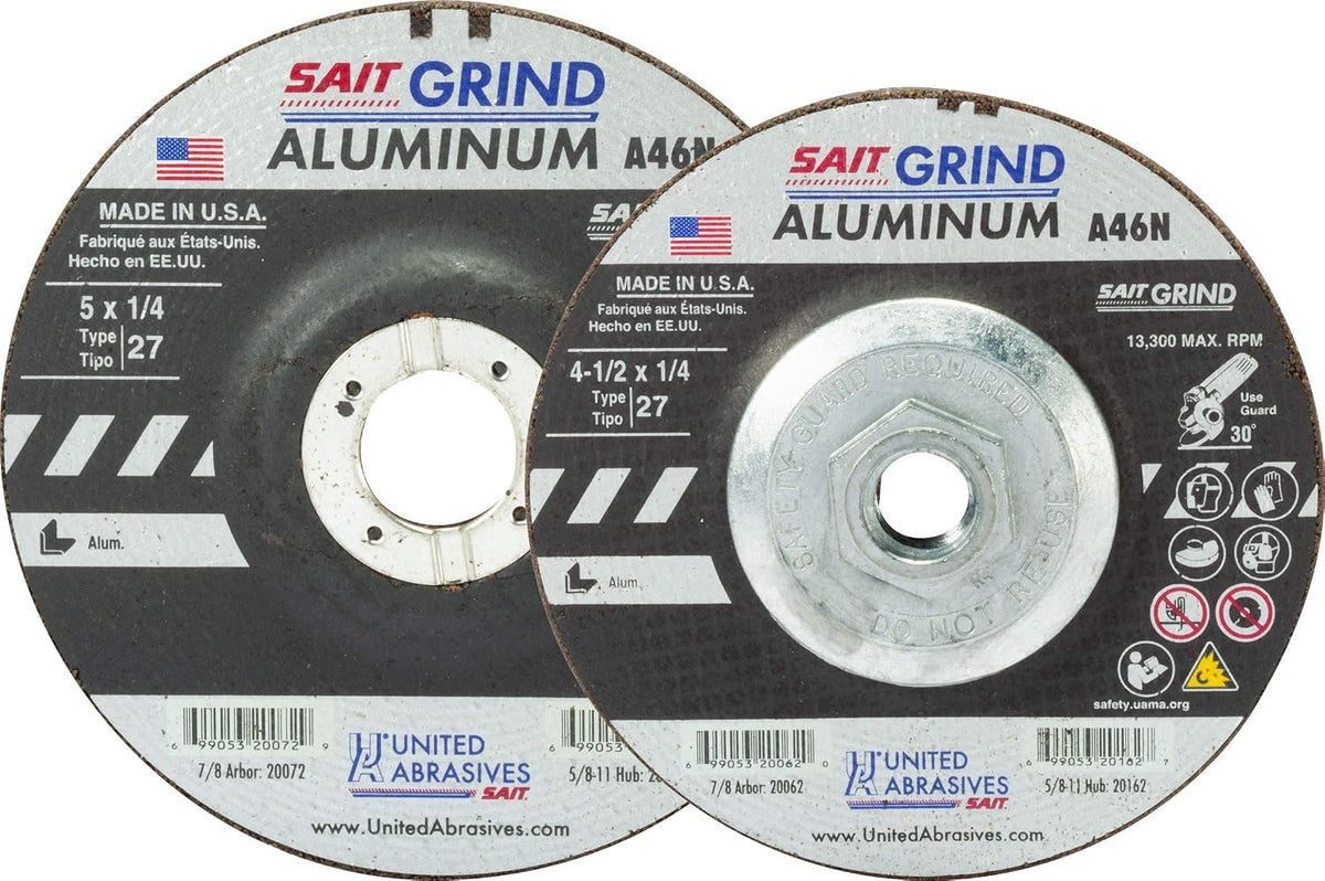 united abrasives-sait 20172 a46n aluminum grinding wheel (type shown in use