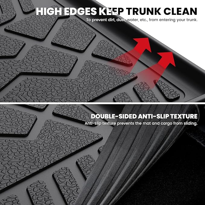 LASFIT Trunk Mat for Jeep Wrangler 2011-2018 JK Unlimited 4-Door All Weather - Image 6