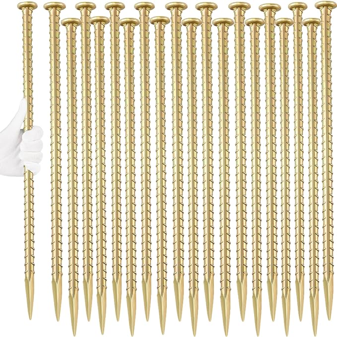 16 Inch Rebar Stakes 1/2 Inch Diameter Galvanized Steel Ground Anchors Heavy by Besitu