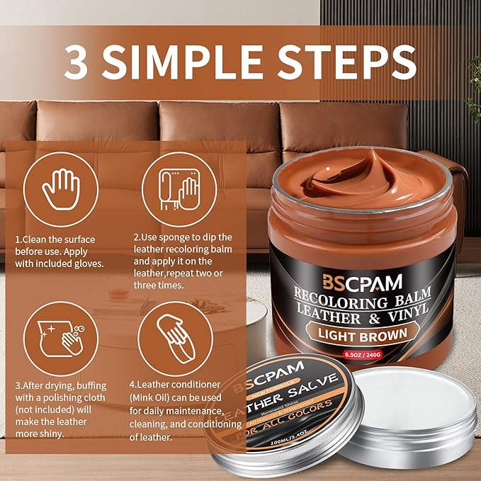 Light Brown Leather Recoloring Balm - Image 5