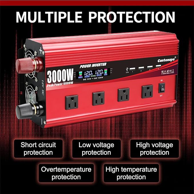 3000W Power Inverter 12V to 110V/120V DC to AC - Image 6