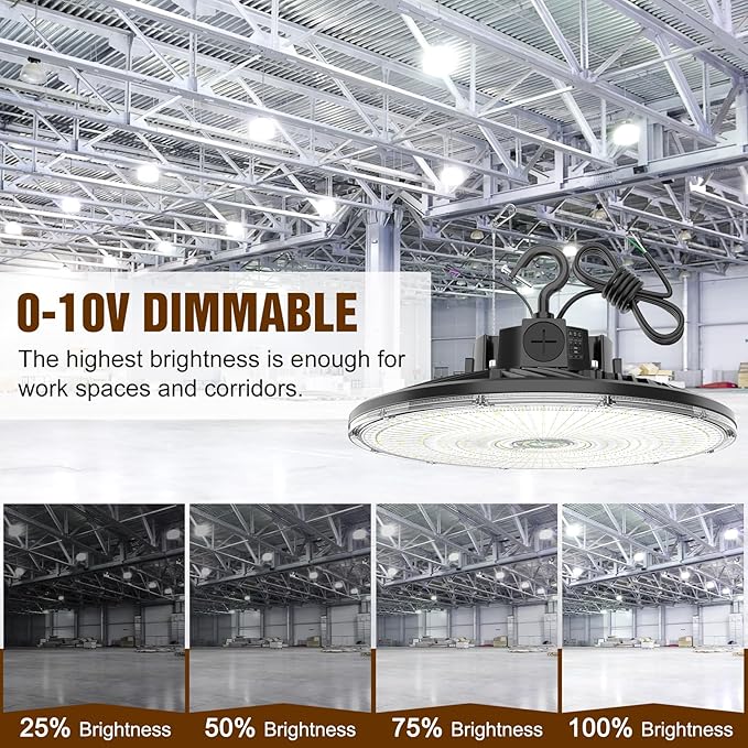 9 Pack 480V LED High Bay Light UL DLC Listed UFO Light 300W 240W 200W Adjustable - Image 5