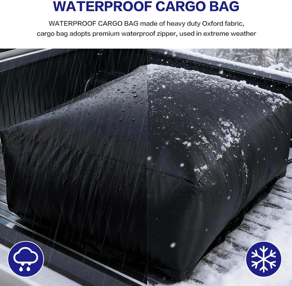 Truck Bed Cargo Bag,Waterproof 1000D Oxford Fabric Car Roof Bag | Car Luggage Bag with 6 Elastic Cords Fits All Trucks 26 Cubic Feet (51"x40"x22")