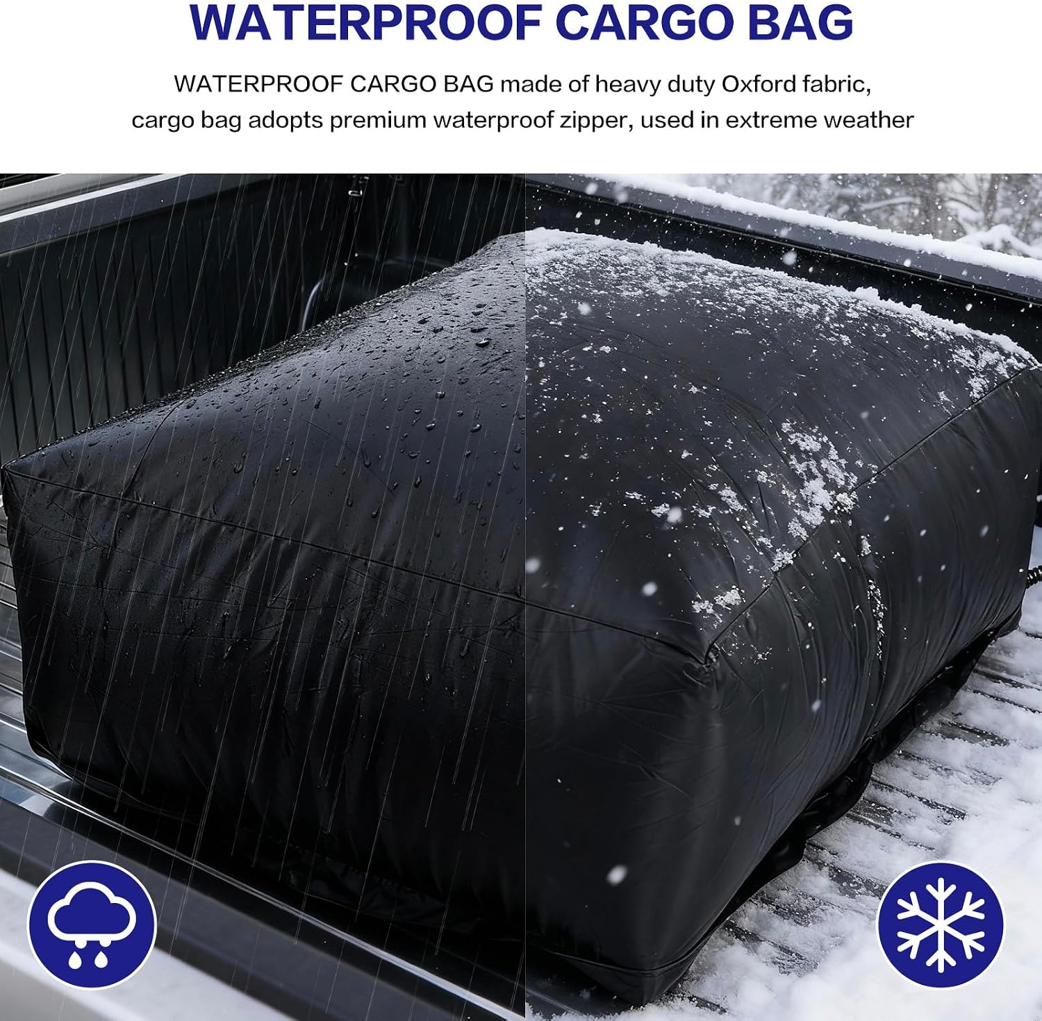 Truck Bed Cargo Bag,Waterproof 1000D Oxford Fabric Car Roof Bag | Car Luggage Bag with 6 Elastic Cords Fits All Trucks 26 Cubic Feet (51"x40"x22")