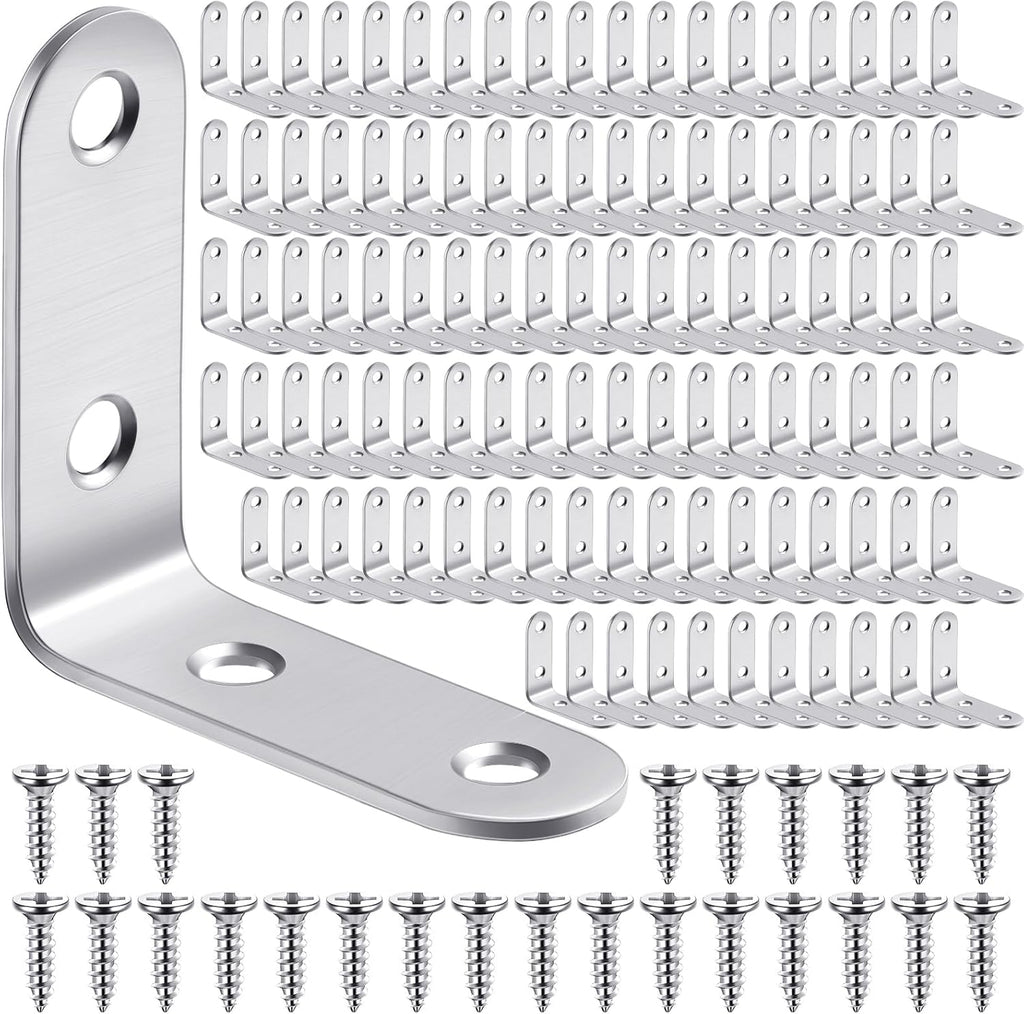 pelopy 100 pcs l bracket stainless steel 90, main product view