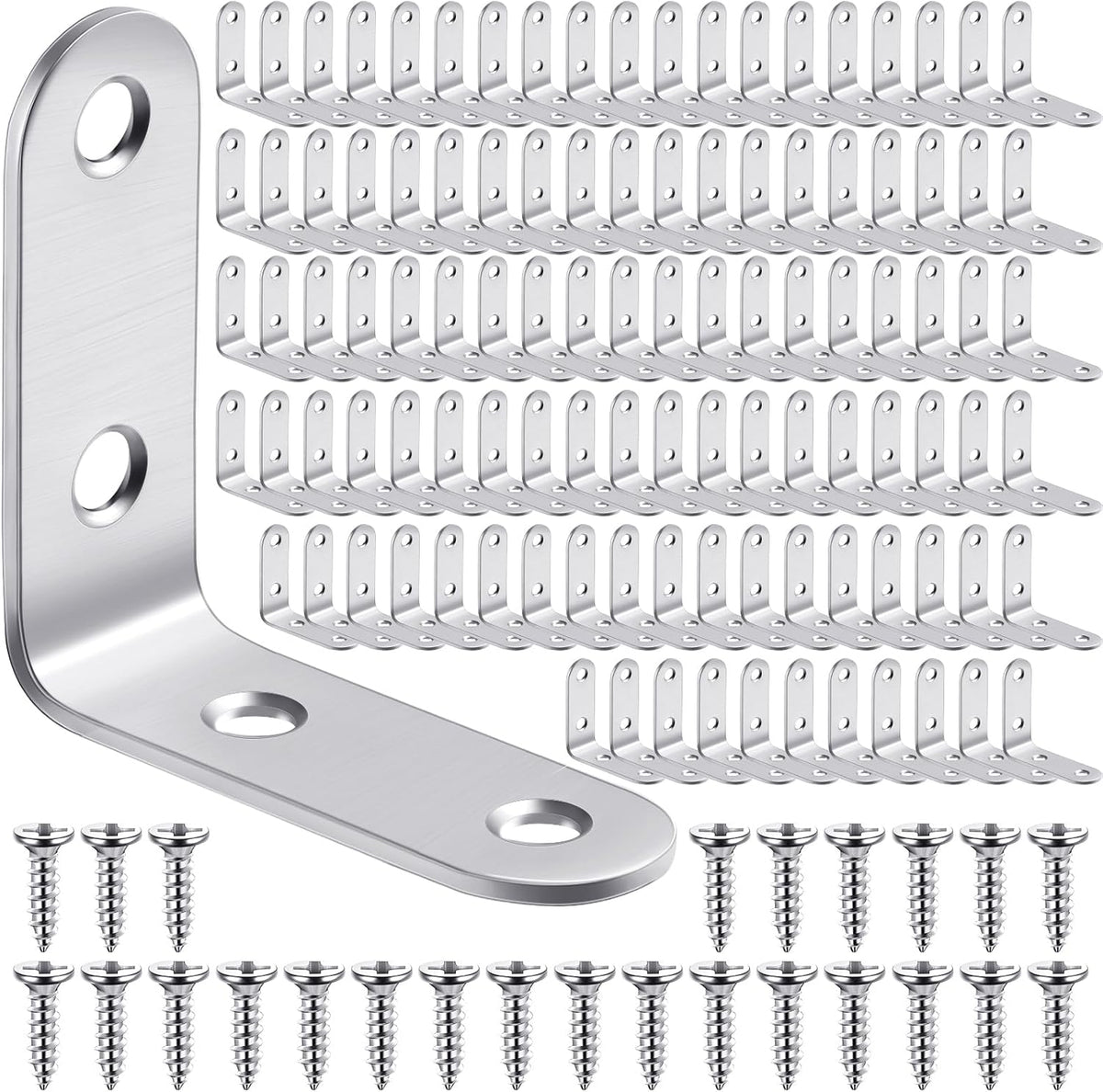 pelopy 100 pcs l bracket stainless steel 90, main product view