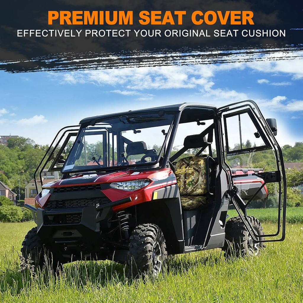 BORDAN Heavy Duty UTV Seat Cover for 2017-2021 Polaris Ranger XP 1000, Waterproof 1680D Camo Seat Covers for UTV Polaris Ranger 1000 2020-2025 Full Protection Outdoor (3 PCS)
