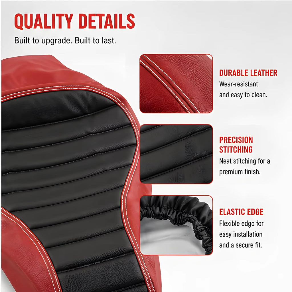 for Vespa Primavera Sprint 125 250 150 50 Leather Seat Cushion Thickened Sponge Insulation Seat Cover Protector (RED)