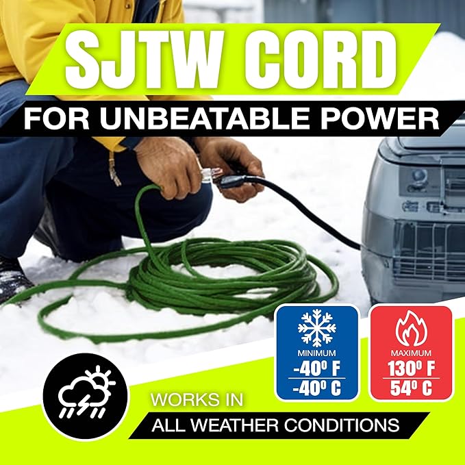 200ft Outdoor/Indoor Extension Cord 16/3 Gauge Heavy Duty 3 Prong SJTW - Image 8