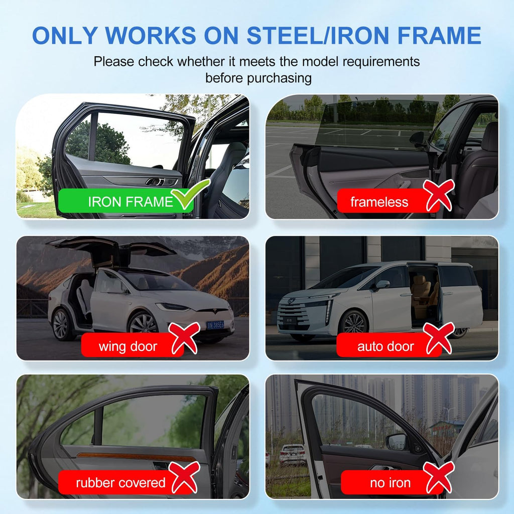 Car Window Shades, [Upgraded] 8 Strong Magnets Magnetic Side Window Sun Shade [2 Pack] - Dual Layer UV Ray Protection Car Sunshade for Baby, Kids & Pets.Animal Alphabet Pattern