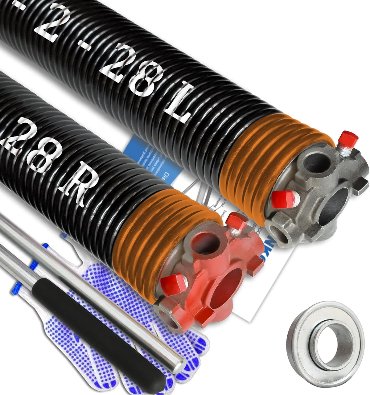 Garage Door Torsion Spring Set, Pair of 2" Electrophoresis Coated Garage Door