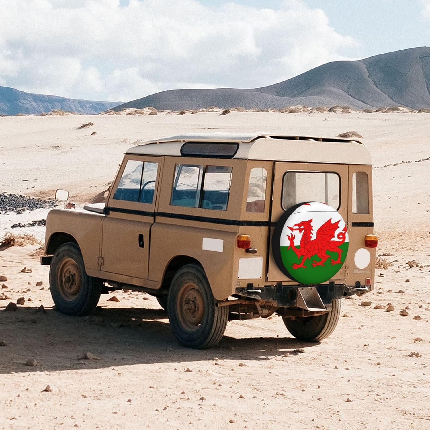 Flag of Wales Print Universal Spare Tire Cover for RV, Jeep | Wheel Protector Fits Rv, Trailer, Jeep, Shield Tires From Sun, Dirt And Rain For Outdoor Storage
