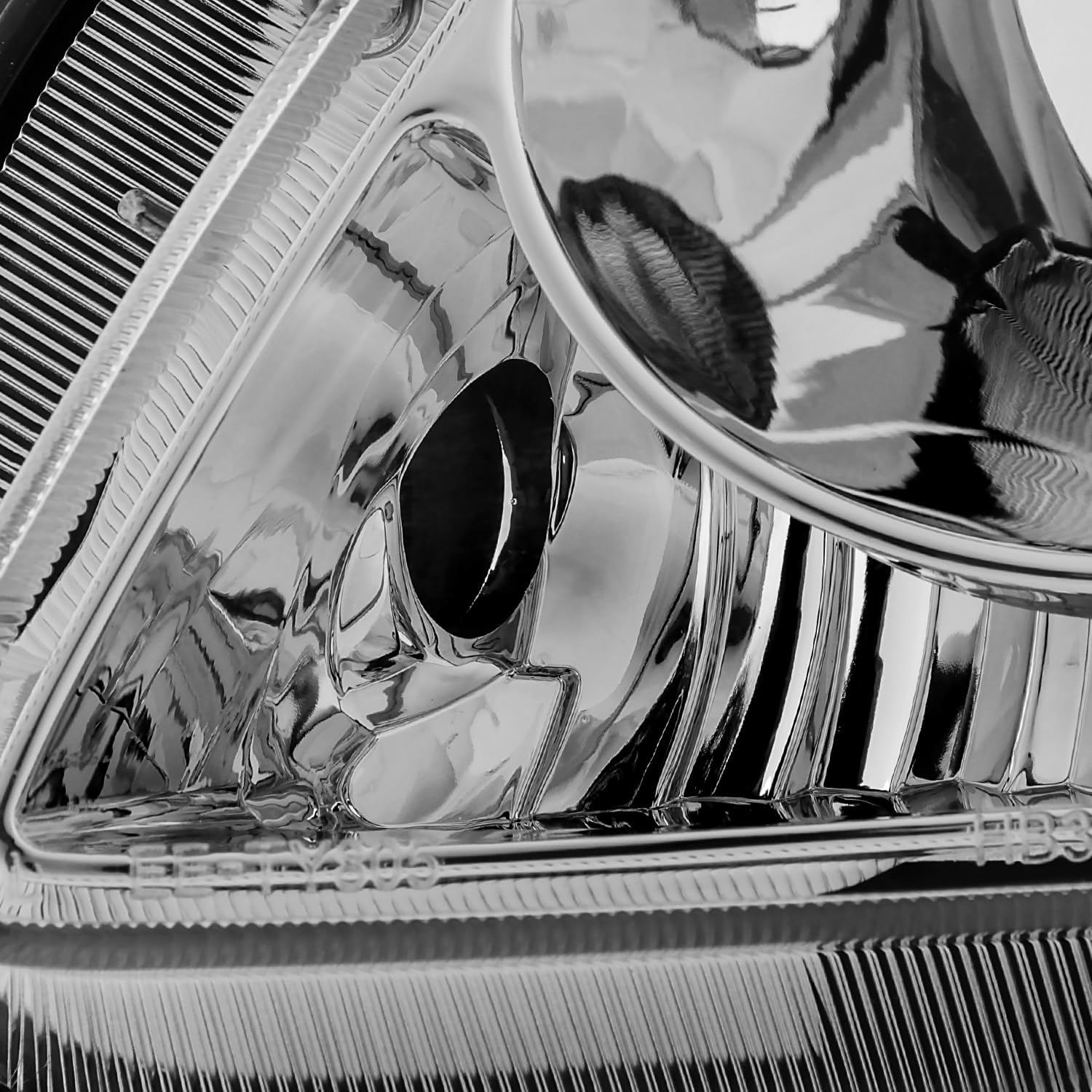 AKKON - Fits 2005-2007 Scion tC Chrome Headlights Pair Driver+Passenger w/LED DRL Running Tube Bar Replacement