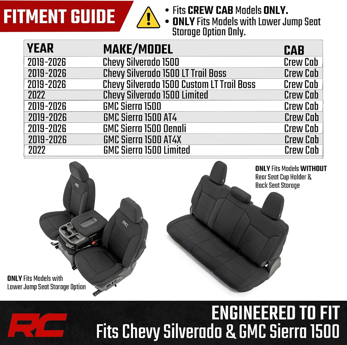 rough country neoprene seat covers for chevy silverado, side view