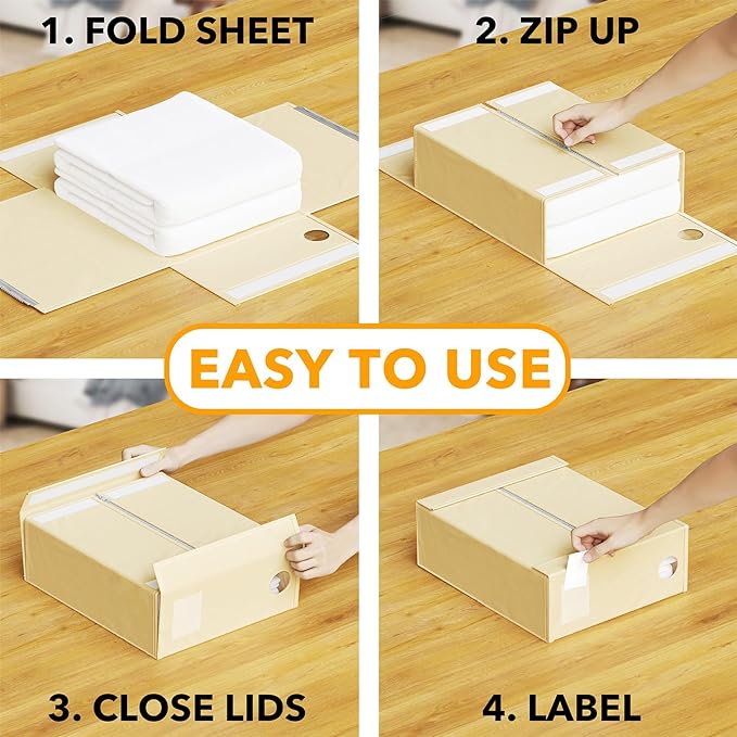SpaceAid 6 Pack Bed Sheet Organizers and Storage, Foldable Sheet Organizer - Image 3