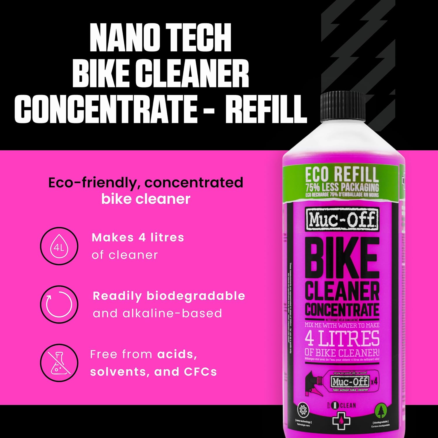 Muc-Off Bike Cleaner Concentrate | Powerful Nano Tech Bike Cleaner | Safe on Carbon Fibre, Biodegradable Formula for Bicycle and Motorcycle Cleaning