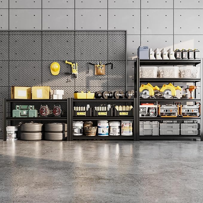 5 Tier Metal Shelving Unit, Adjustable Storage Shelves, Living Room - Image 8