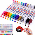 12 Pack Waterproof Tire Paint Pen, Oil Based Tire Marker for Tires Lettering, Multi-Surface Paint Markers for Metal, Wood, Plastic (12 Colors Mix)