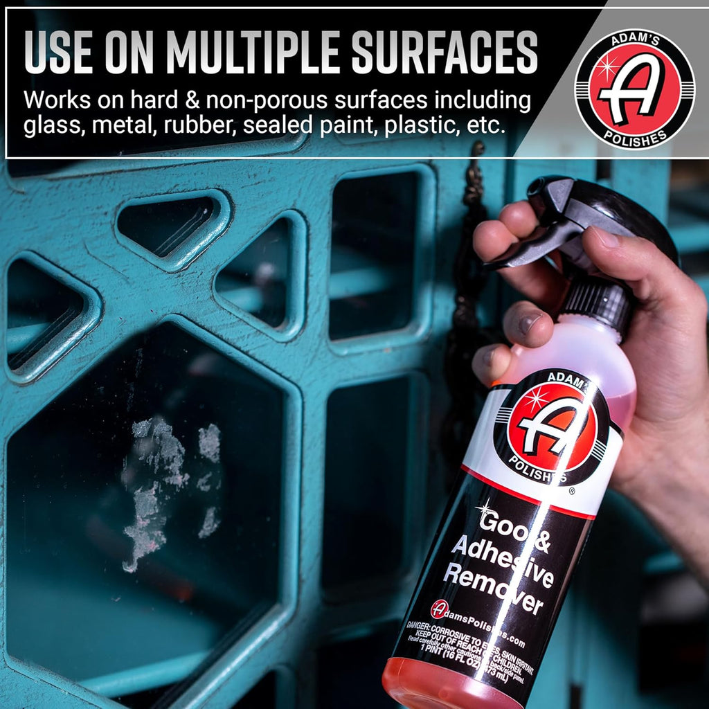 Adam's Polishes Goo & Adhesive Remover - Non-Toxic Goo, Bumper Sticker, Decal, Glue, Tree Sap, Permanent Marker, Crayon, Etc. Cleaner For Outdoor & Indoor Use