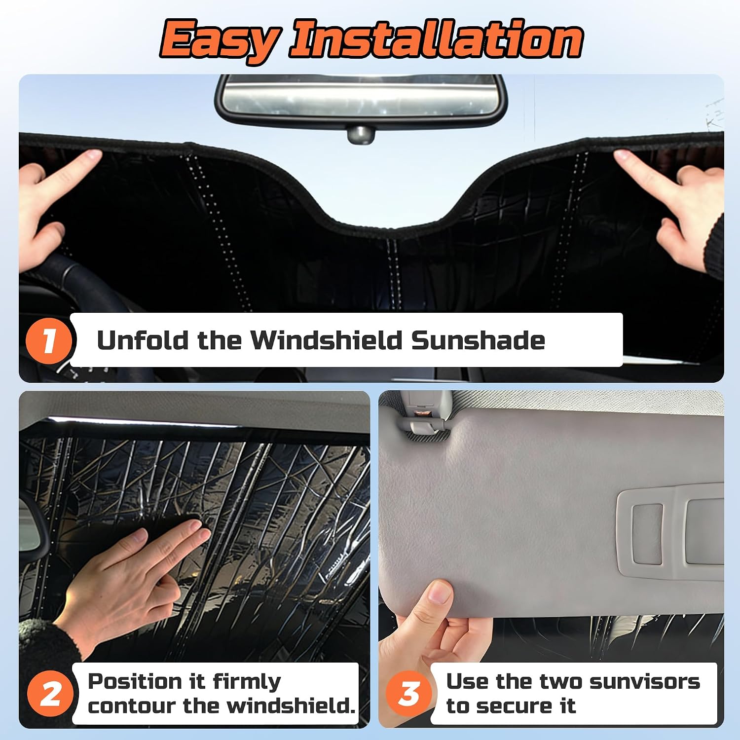 2023-2026 RX Windshield Sun Shade Compatible with 2023-2026 Lexus RX350 / RX350h / RX450h+ / RX500h Silver Reflective Foldable Front Sun Visor Sunshade Protector with Storage Bag Keep Interior Cool