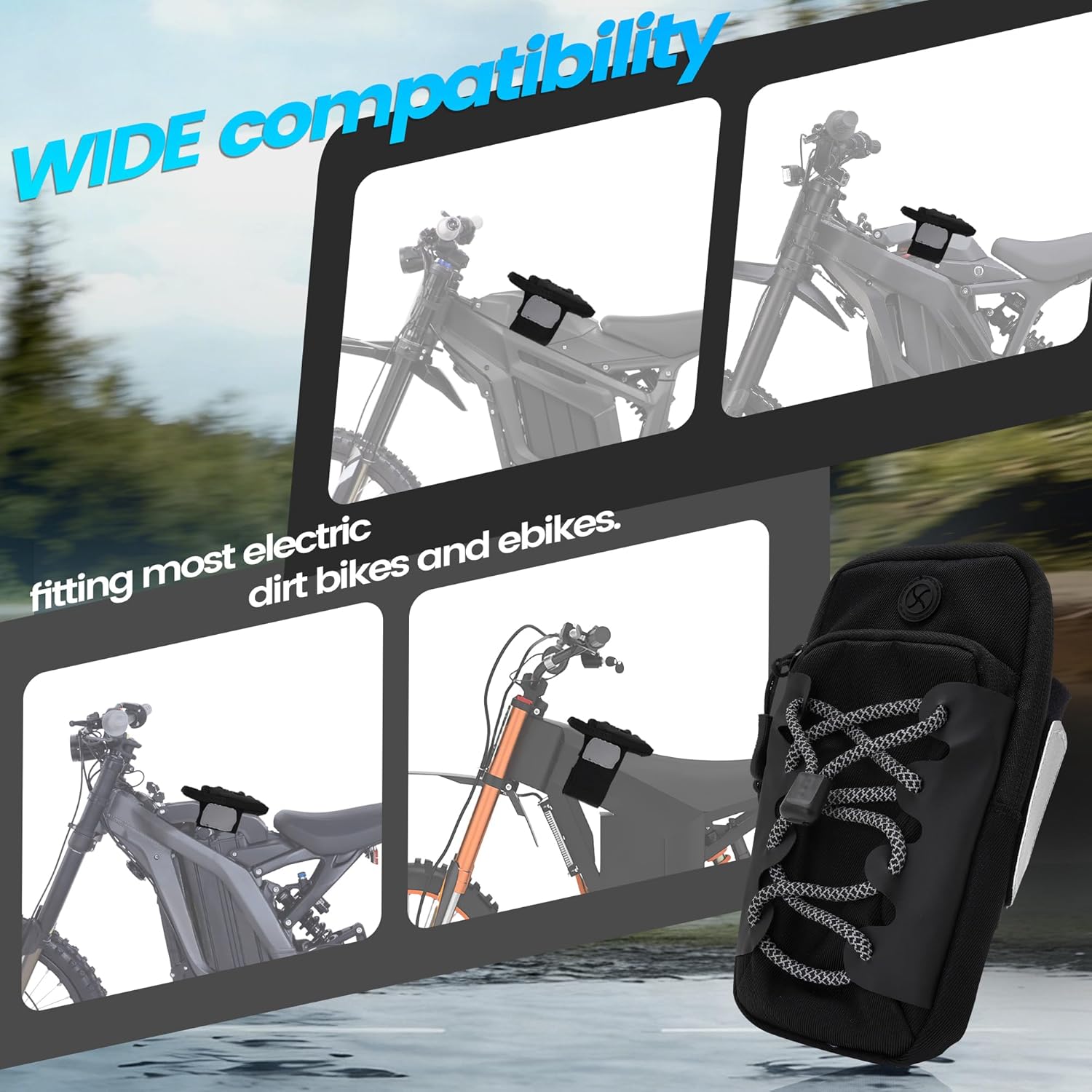 JFG RACING Frame Battery Bag for Electric Dirt Bike,Motorcycle Cover Storage Pouch for E Dirtbike Yozma IN10/Tutti Soleil 01/Surron Light Bee/E Ride Pro S SS SR/Talaria MX3 MX4 MX5 Ebike Accessories