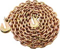 1/2 Inch x 20 Feet Transport Binder Chain G80 Safey Tow Chain with Grab Hooks 12000 Lbs Safe Work Load for Transporting Towing Tie Down Binding Equipment