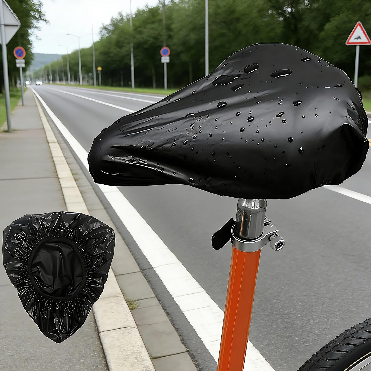 Black Waterproof Bicycle Seat Cover Dustproof Rainproof Saddle Protector for Cycling