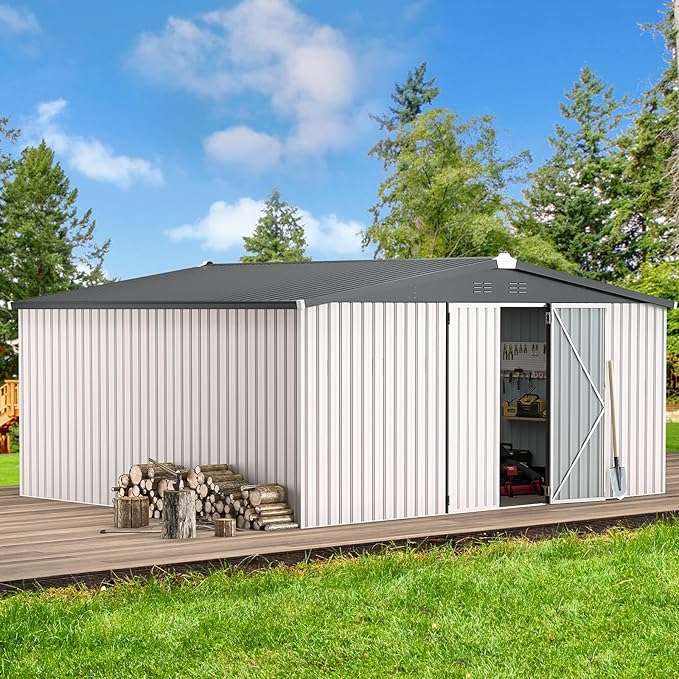 U-MAX Storage Shed 14x12 Outdoor Shed, Large Metal Outside Storage Garden Sheds - Image 3