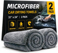 2 Pack Professional Large Microfiber Car Drying Towels (31" x 24"), Microfiber Towels for Cars, Scratch Free, Lint Free, Highly Absorbent Quick Drying Towel Cloth for Cars, Trucks Boats, Car Detailing
