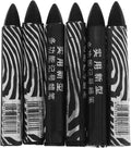 Ipetboom 6pcs Black Wax Tire Marker Pens for Car Tire Marking Compact Design and Long-lasting Performance Waterproof Wax Marking Pens