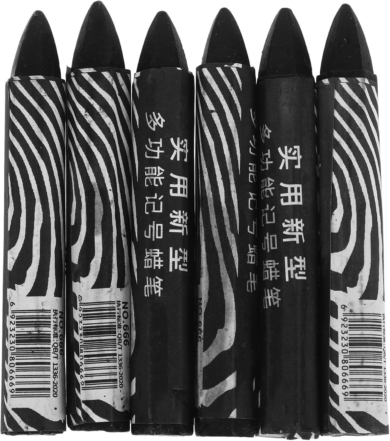 Ipetboom 6pcs Black Wax Tire Marker Pens for Car Tire Marking Compact Design and Long-lasting Performance Waterproof Wax Marking Pens