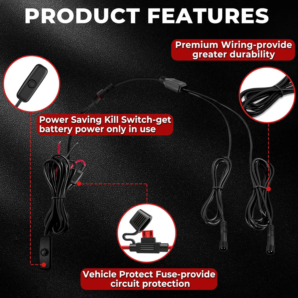 20 Pods Aluminum 1860LEDs Super Bright White Rock Lights with Switch Wiring Harness, Metal Underglow Light Waterproof Led Lights for Trucks Jeep ATV UTV SUV,Plug and Play, Easy to Install(Patented)