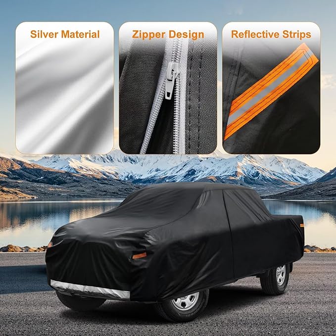 Kayme Truck Cover Custom Fit Toyota Tacoma Double Cab Long Bed. Full Exterior - Image 3