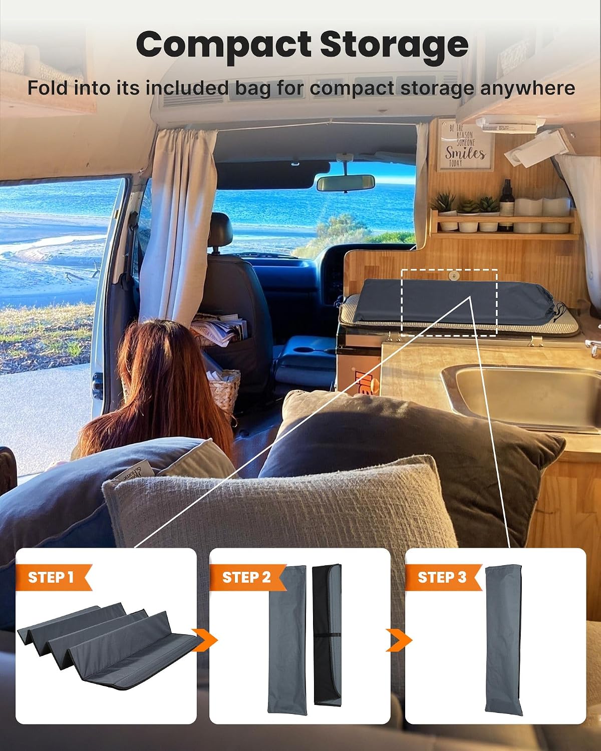 MELIPRON Van Window Cover Fits for Mercedes-Benz Sprinter NCV3/VS30 2007-2026, Blackout Privacy & Thermal Insulation Windshield Cover for Van Life & Camping, Custom Fit, Easy Install, Gray