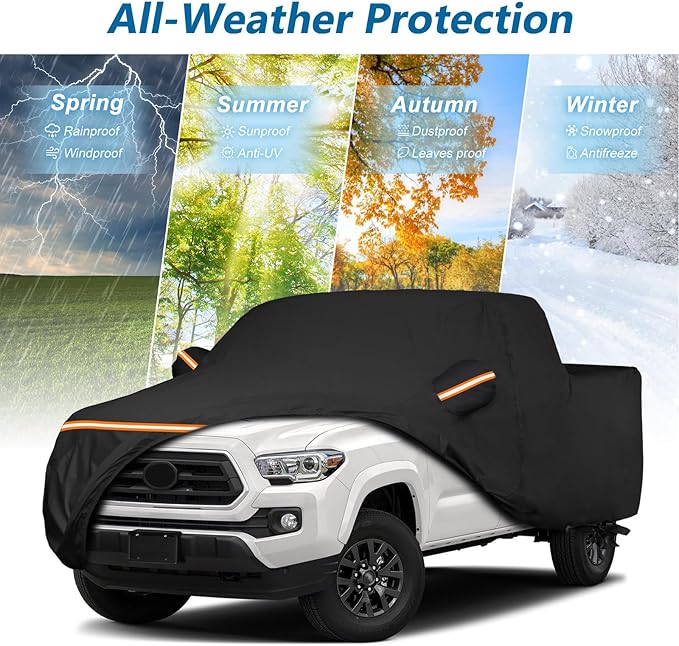 Waterproof Car Covers for Toyota Tacoma Double Cab-6ft Bed 2016-2025, - Image 7