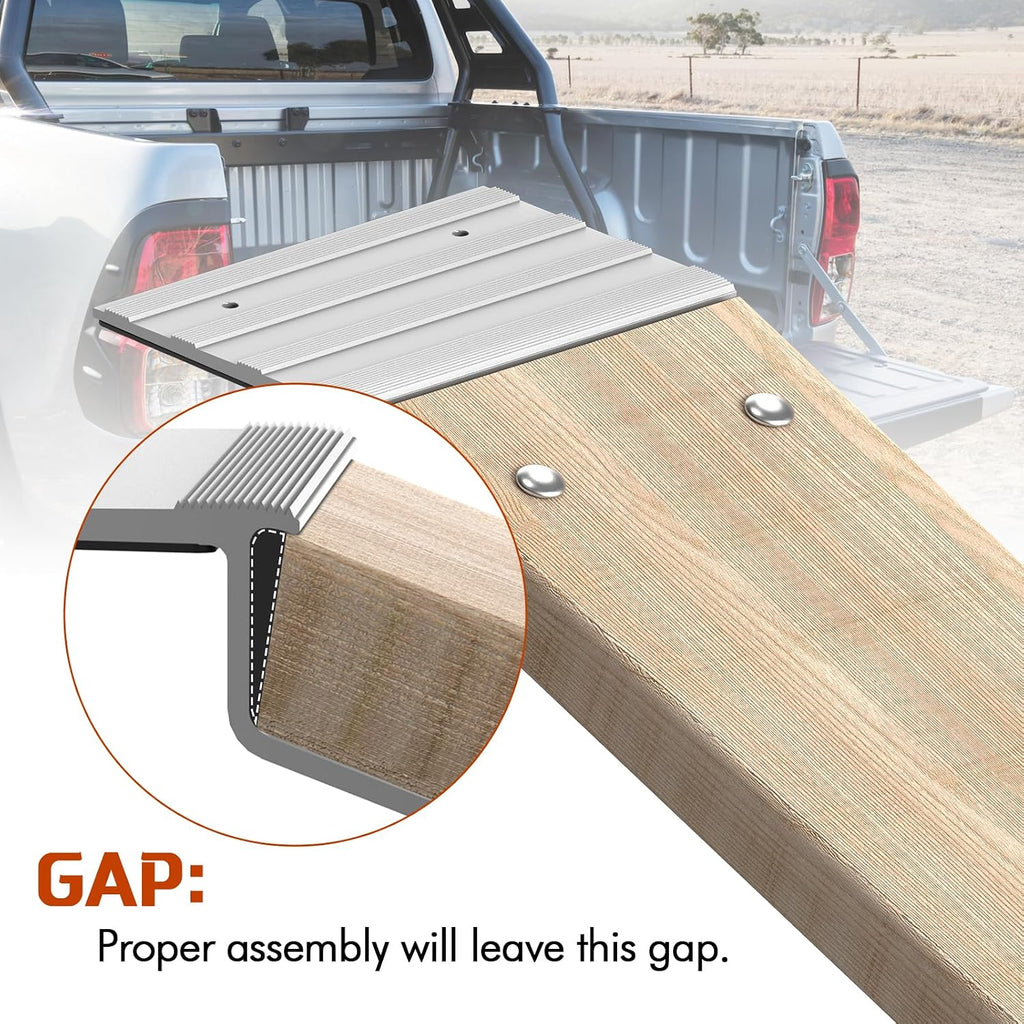 Salcod Aluminum Ramp Top Kit, 2"× 8" Heavy Duty Loading Ramp Ends for Truck, Motorcycle, Lawn Mower, and ATV, 700 lbs Capacity Per Ramp