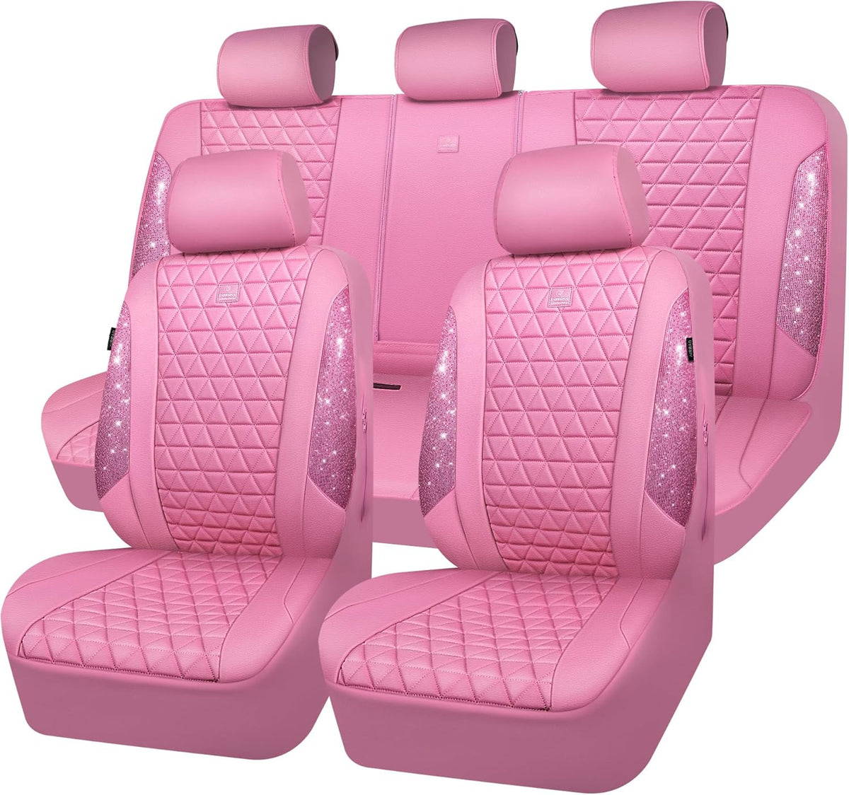 car pass bling diamond pink leather car seat, main product view