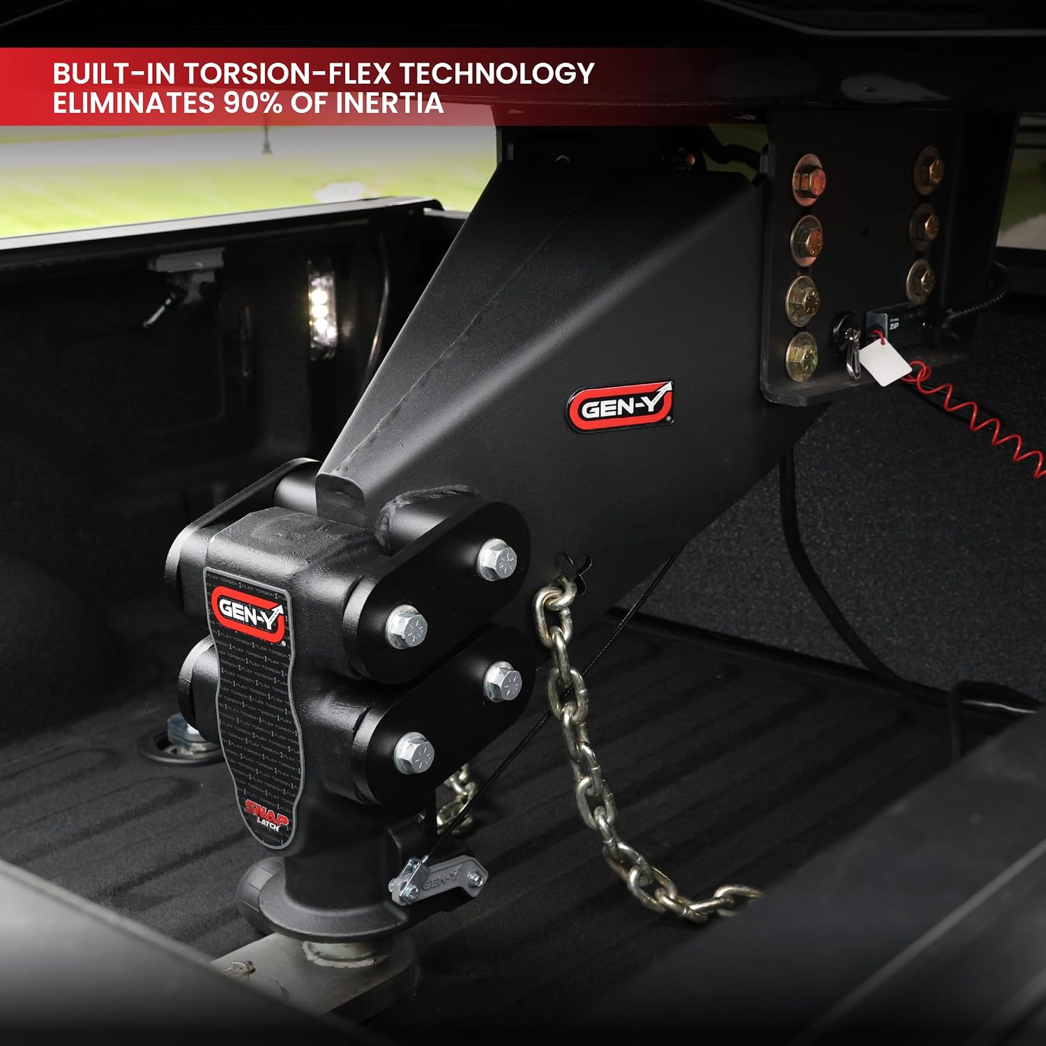 GEN-Y Hitch Fifth Wheel to Gooseneck SnapLatch Coupler - 1,500 LBS - 4,500 LBS Pin Weight Range - 30K LBS Towing Capacity - Compatible with 2 5/16" Gooseneck Ball - Silver