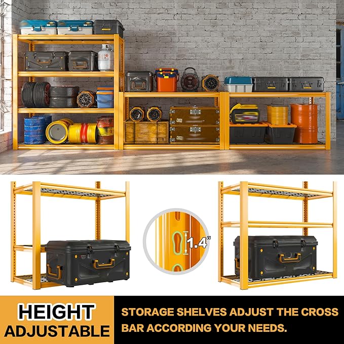 REIBII 40" W Garage Shelving 2240 LBS Storage Shelves Heavy Duty Metal Shelving - Image 6