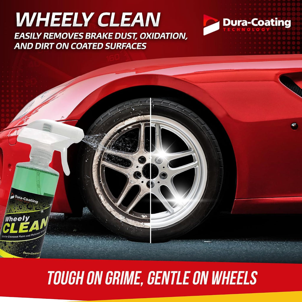 DURA-COATING TECHNOLOGY, Blue Premium Metal Polish - Perfect for Aluminum Wheels, Diamond Plate, Stainless Steel, Copper, Brass, & Nickel - 16oz Polish + 16oz Wheely Clean (Wheel and Tire Cleaner)