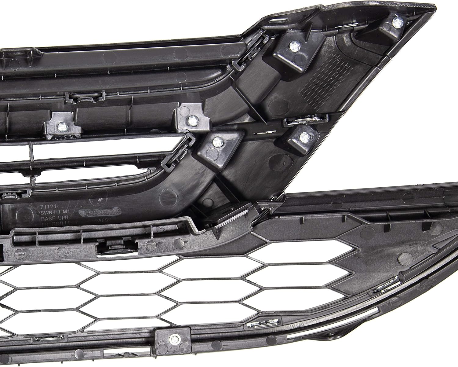 KUAFU Front Bumper Upper & Lower Grille Grill Compatible with 2010-2011 Honda CRV CR-V Replacement for 71123-SWN-H11 71121-SWN-H11 Hood Mesh Radiator Grille Grill Chrome Painted Silvery+Black