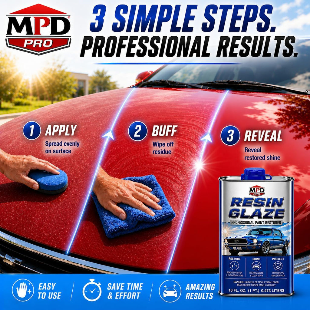 MPD Pro Automobile Resin Glaze Cleaner & Polish - 16oz - Paint Restoration, Car Scratch Remover, Clear Coat Enhancer, Car Finish Protectant (Pack of 6)