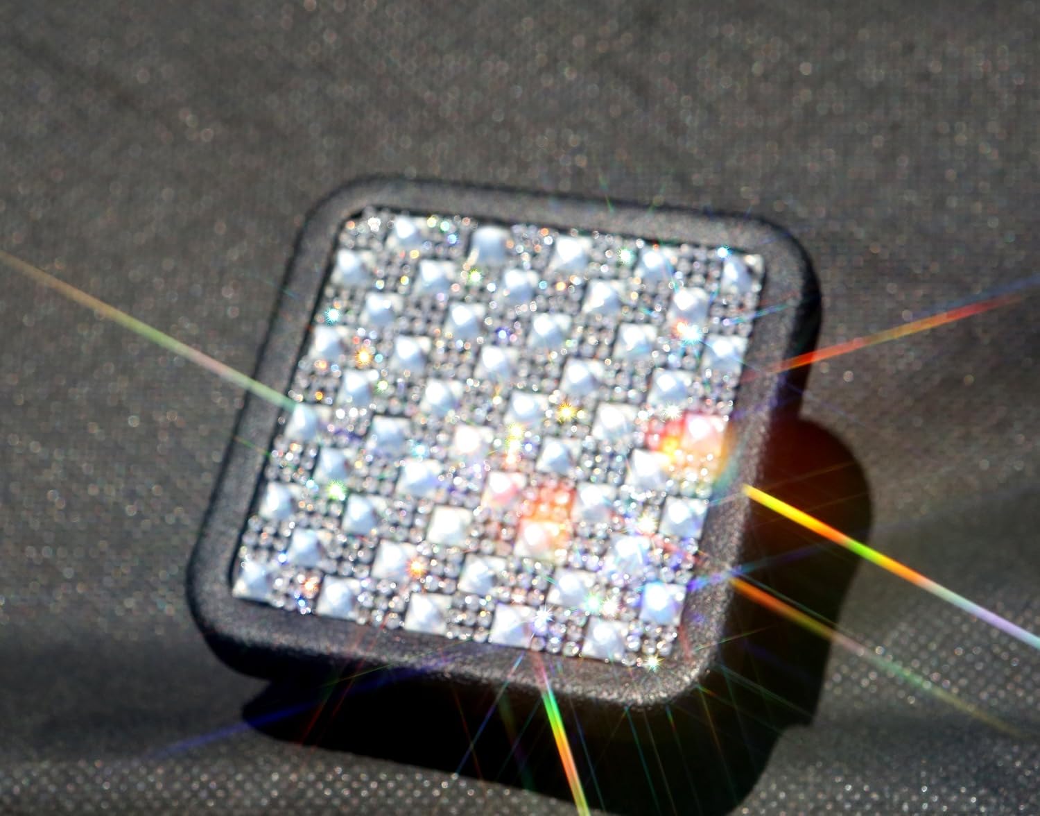 Diamond Crystal Bling Rhinestone Trailer Hitch Cover tube insert Fits 2" Receivers (Fits 2" Receivers, Clear)