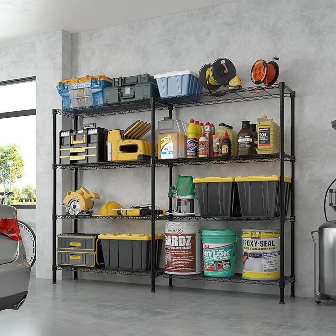 VINGLI 58" W Storage Shelves 1220LBS Heavy Duty Metal Shelving, Upgraded 4 Tier - Image 5