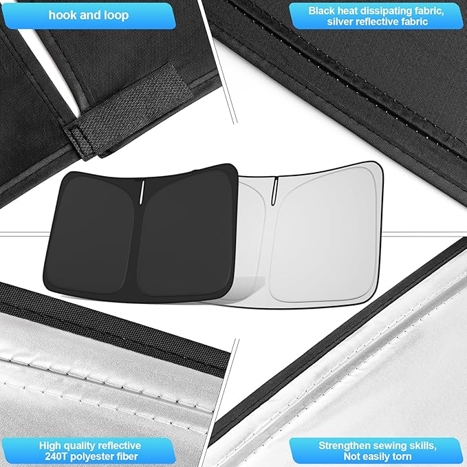 Windshield Sun Shade for Kia EV6 2022 2023 2024 2025 Custom Fit Foldable Front - Image 5