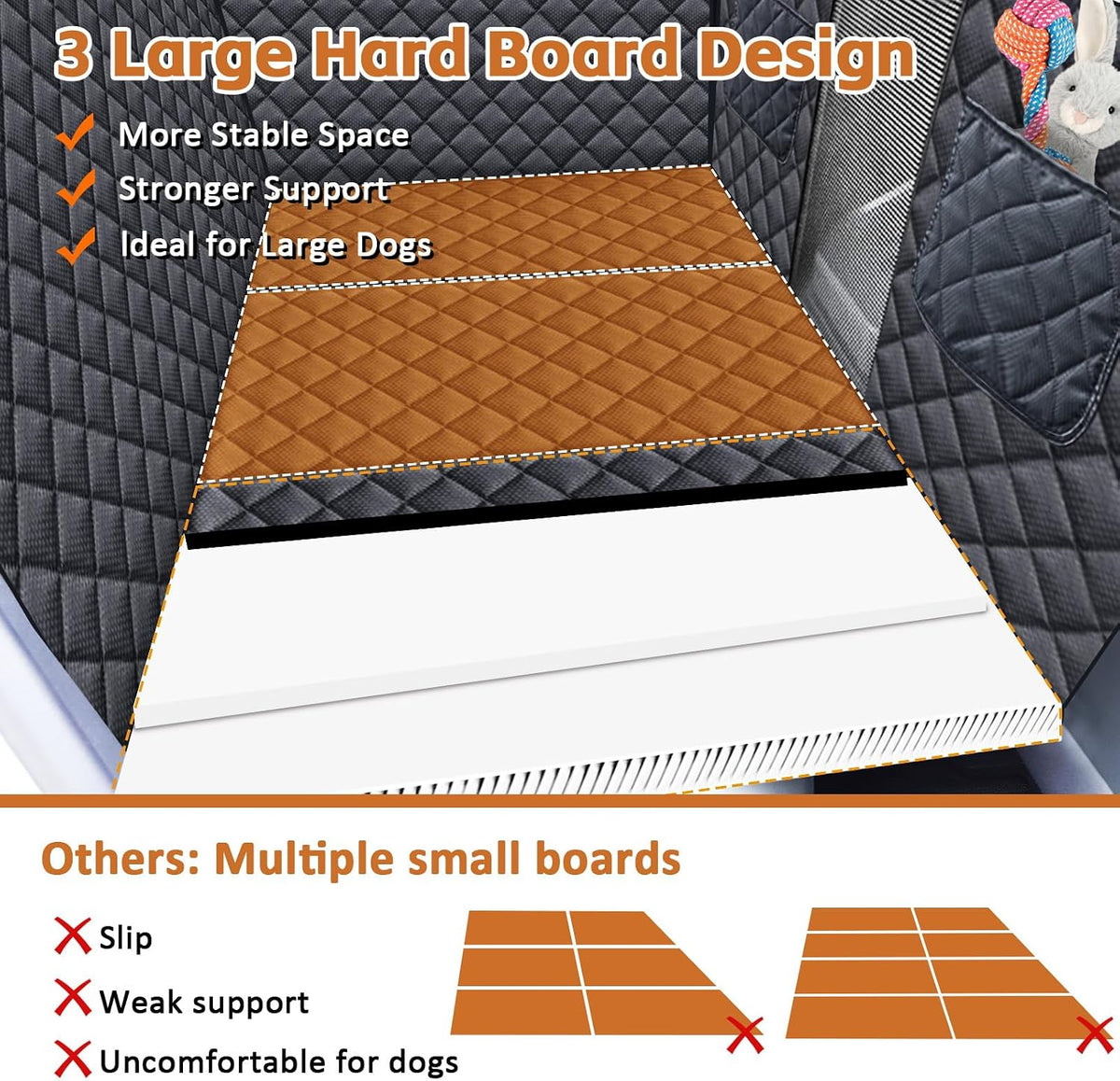 jstht dog car seat cover for pets back, side view