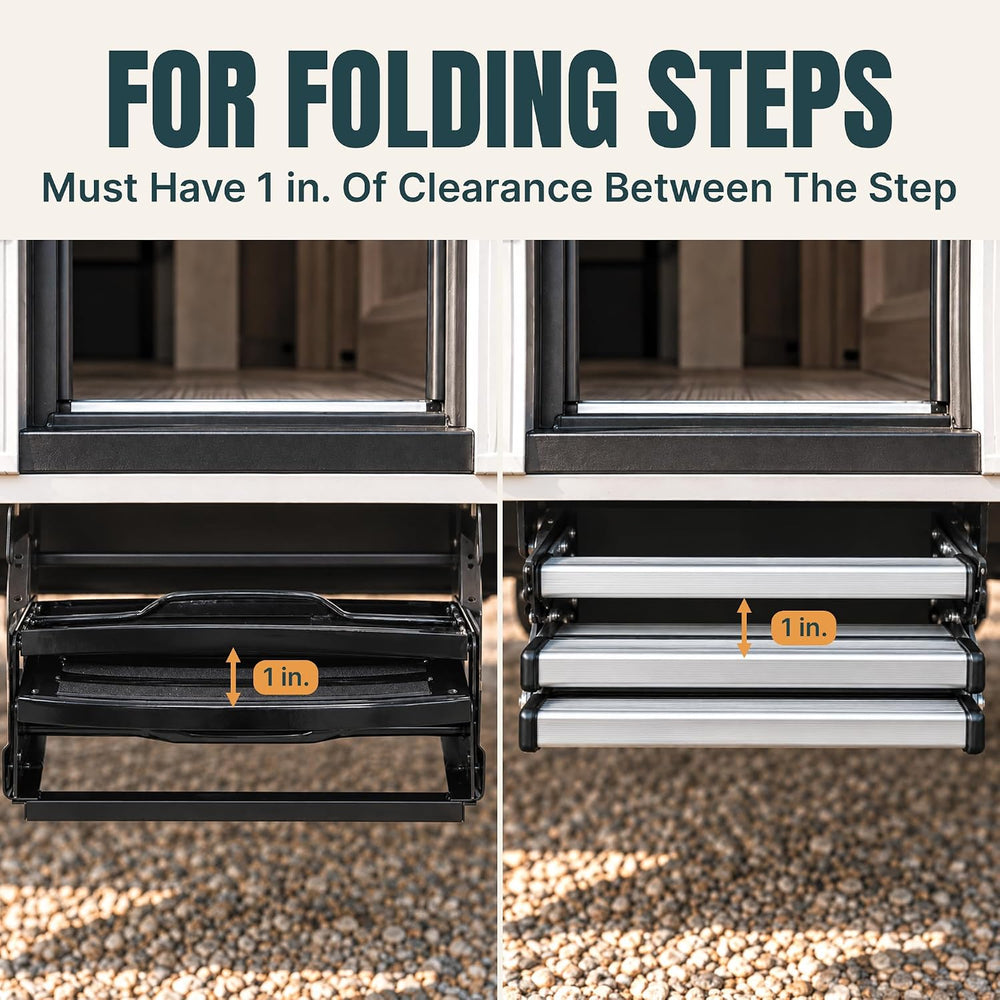 TrailScrubber RV Step Covers, Boot Brush Scrubber Mat for Camper Steps