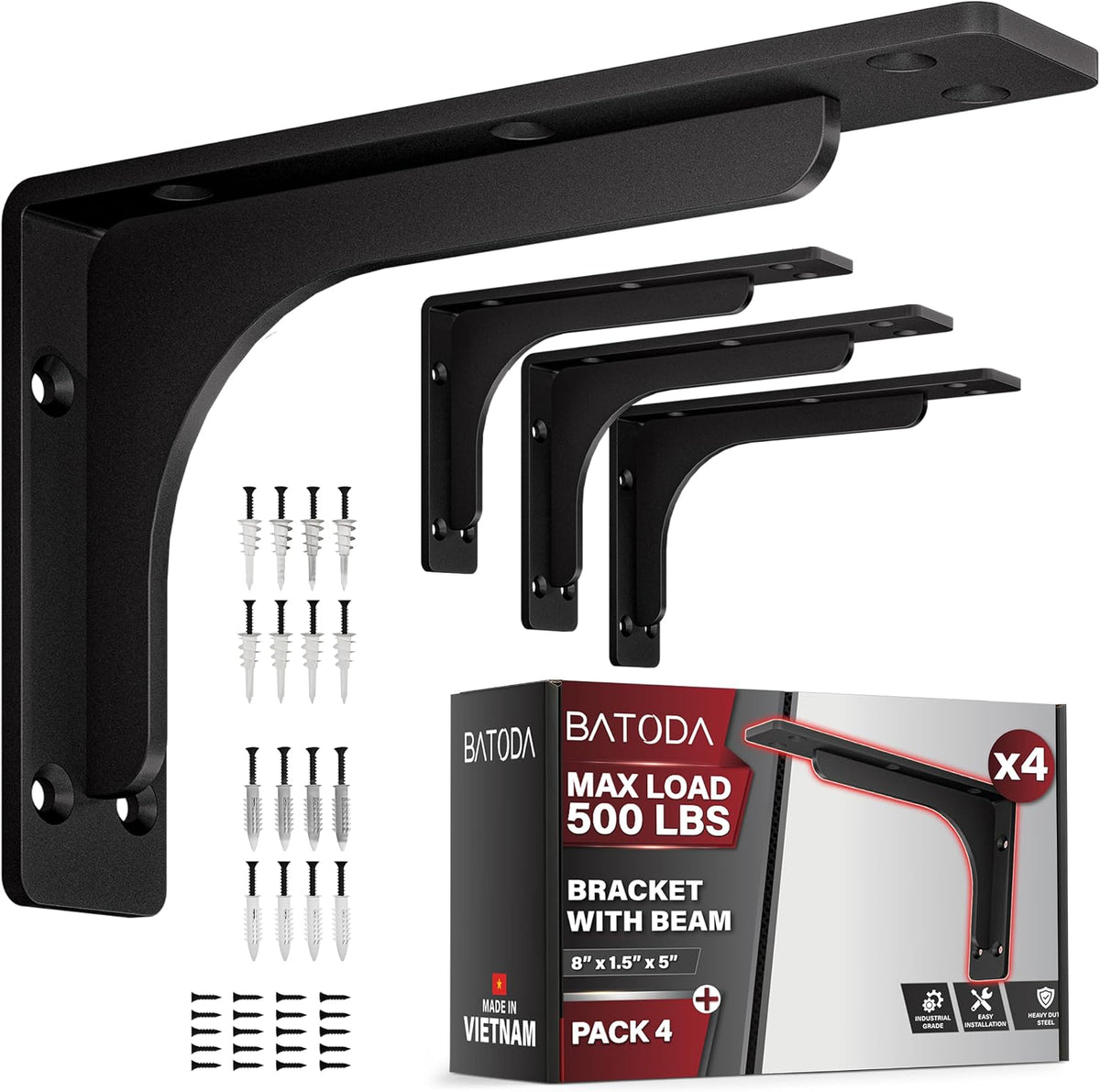 batoda 8" x 5" steel bracket with beam, main product view